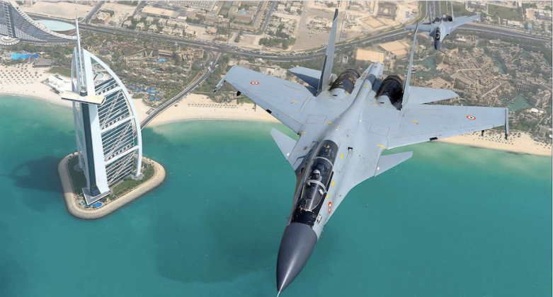 Máy bay chiến đấu Su-30MKI của Không quân Ấn Độ tại Dubai (Ảnh: Military Watch Magazine)