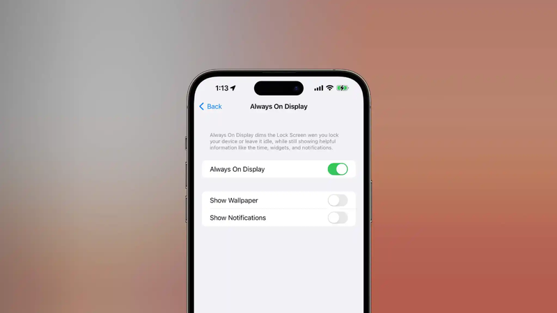 Những tùy chọn cài đặt tính năng Always On Display trên iPhone 14 Pro (Ảnh: 9to5mac)