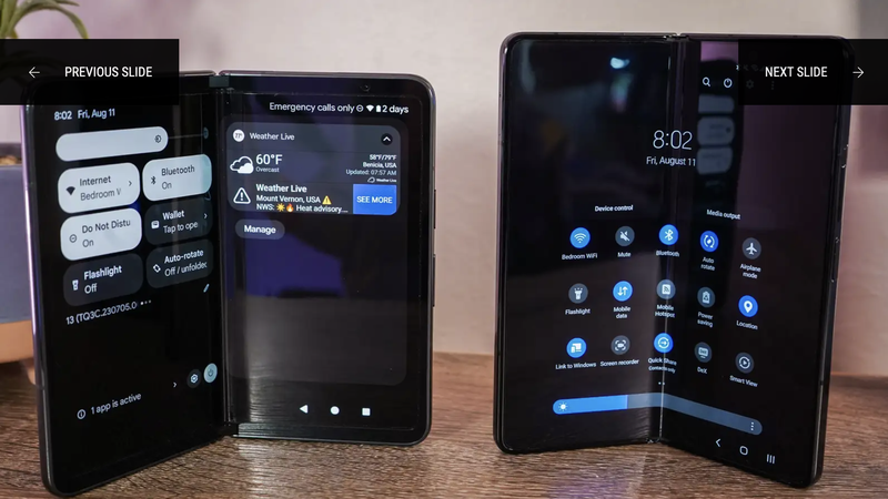 Giao diện hệ điều hành trên 2 mẫu máy (Ảnh: Gizmodo)