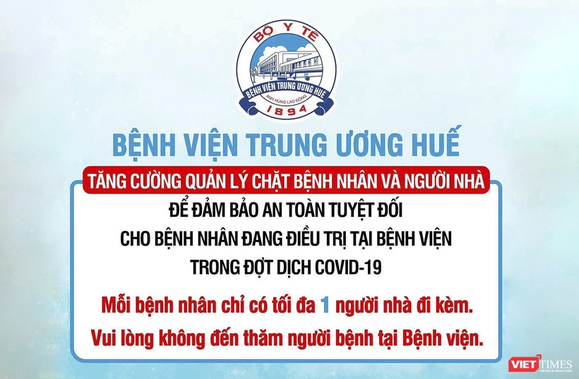 Thông báo phòng chống dịch COVID-19 của Bệnh viện Trung ương Huế