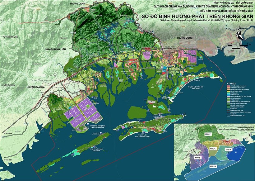 Định hướng phát triển không gian Khu kinh tế cửa khẩu Móng Cái, Quảng Ninh.