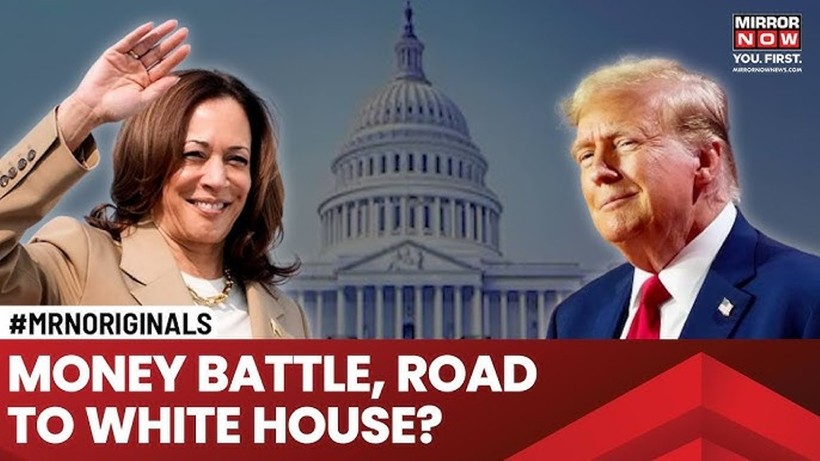 Trong cuộc đua quyên tiền để vào Nhà Trắng, bà Kamala Harris đang vượt lên ông Donald Trump (Ảnh: The Mirror)