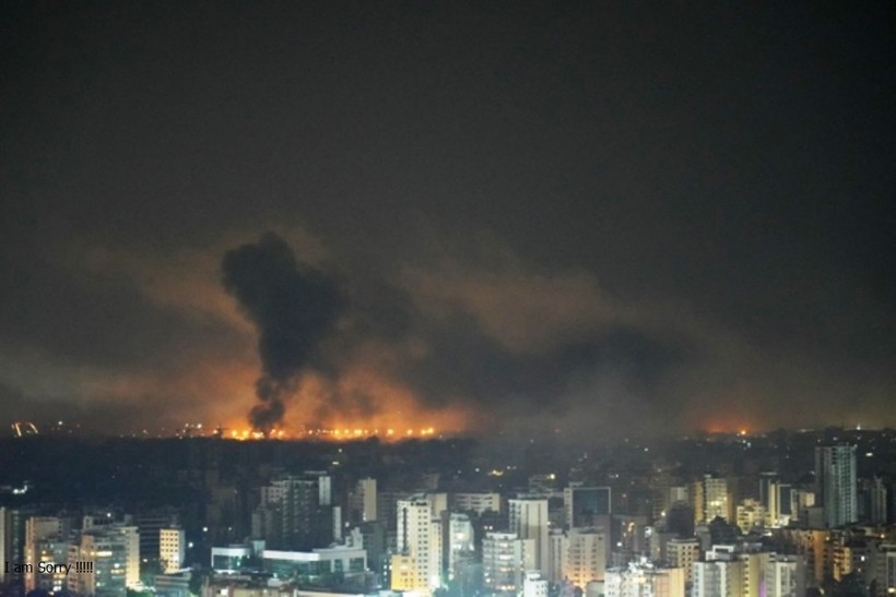 Đêm 3/10, Israel oanh kích dữ dội Beirut, khiến tình hình căng thẳng ở Trung Đông leo thang (Ảnh: AFP)