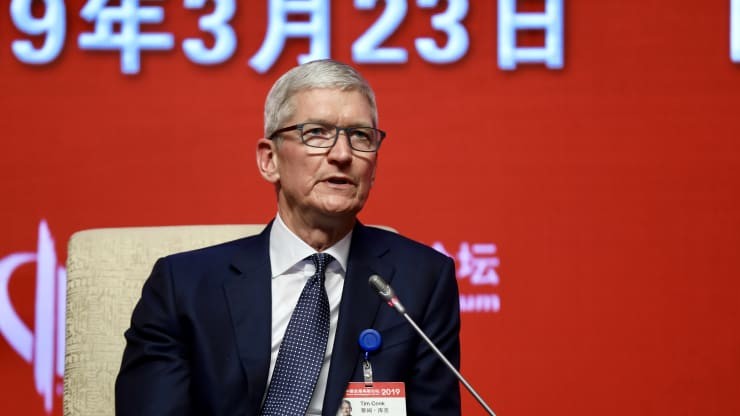 CEO Tim Cook tại Diễn đàn Phát triển Trung Quốc 2019. Ảnh: CNBC