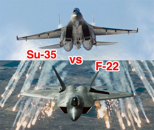 F-22 Mỹ  “đè chết” tiêm kích Su-35 Nga