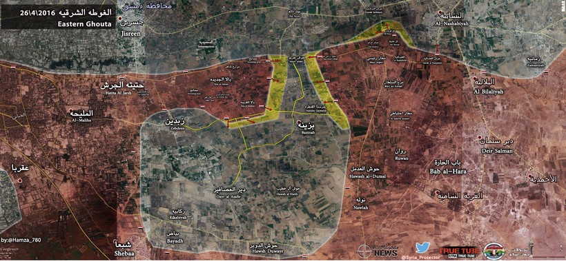 Lữ đoàn 102 Vệ binh Cộng hòa chiếm khu trang trại Bala Al-Kadhima thuộc vùng Đông Ghouta