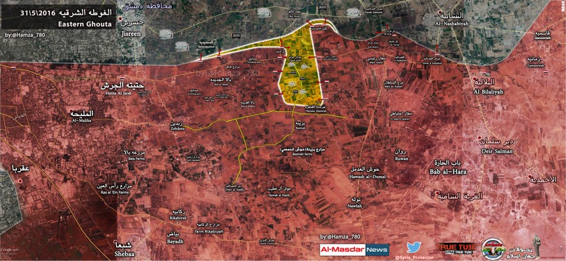 Lữ đoàn 102 Vệ binh Cộng hòa và Hezbollah tiến vào trung tâm Đông Ghouta