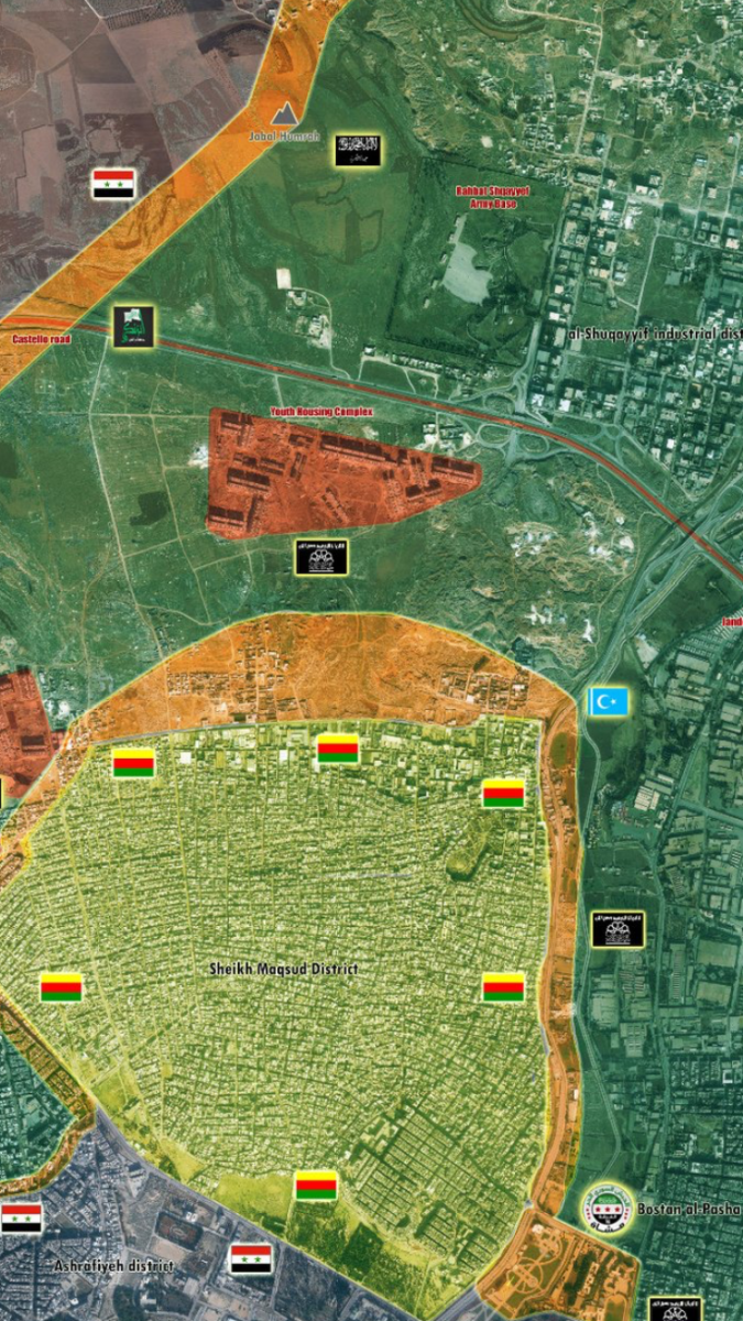 Bản đồ khu vực sinh sống của người Kurd ở thành phố Aleppo