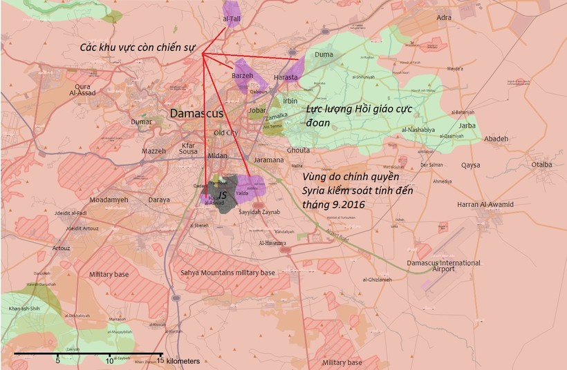 Tổng quan tình hình chiến sự khu vực tỉnh Damascus