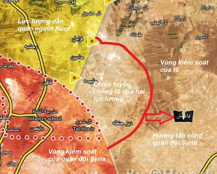 Quân đội Syria, lần đầu tiên phối hợp với lực lượng SDF tấn công IS phía đông Aleppo