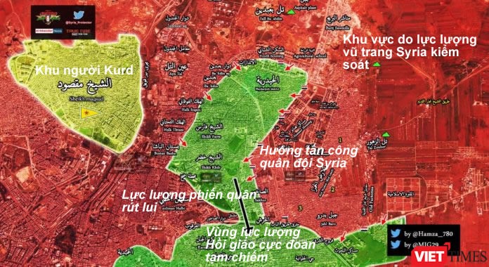 Tình hình chiến sự khu vực phía đông thành phố Aleppo