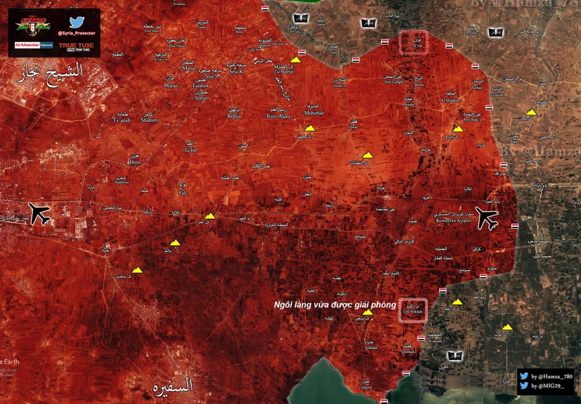 Ngồi làng quân đội Syria giải phóng phía đông Aleppo