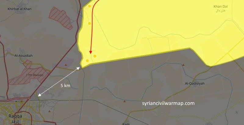 Chiến trường Raqqa, lực lượng SDF cách thành phố khoảng 5 km. 