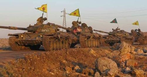 Xe tăng lực lượng dân quân người Kurd YPG trên chiến trường tỉnh Raqqa