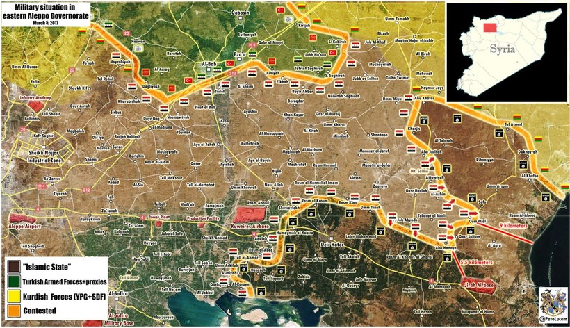 Chiến trường vùng nông thôn phía đông Aleppo tính đến ngày 05.03.2017