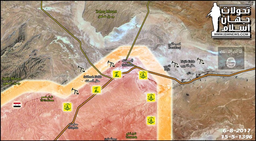 Quân đoàn tình nguyện số 5, Hezbollah và các đơn vị tình nguyện đã giải phóng hoàn toàn thị trấn Sukhnah - ảnh Mardas News