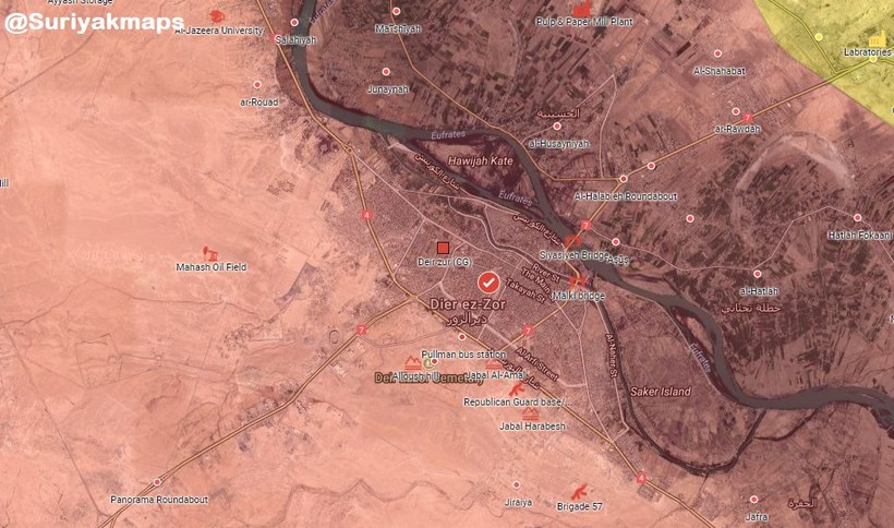 Toàn bộ thành phố Deir Ezzor hoàn toàn giải phóng - bản đồ South Front