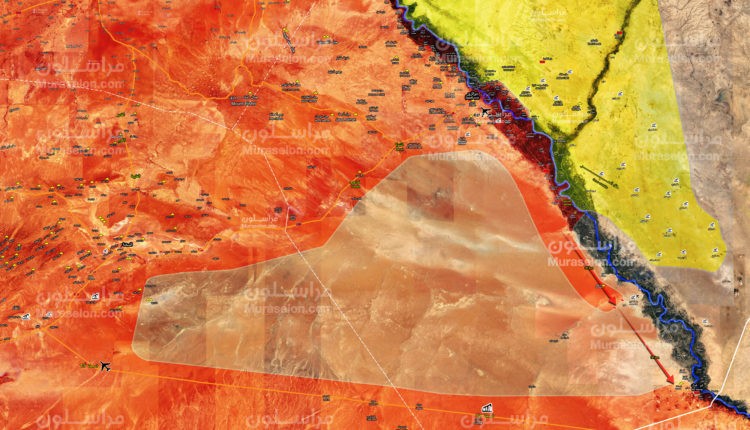 Bản đồ chiến sự Mayadeen - AlBukamal, lực lượng Tiger cách thành phố 35 km - ảnh Muraselon