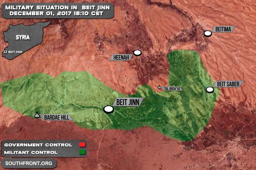 Cao điểm Tal Barda'aya, đang diễn ra cuộc giao chiến quyết liệt giữa HTS và quân đội Syria - ảnh Muraselon