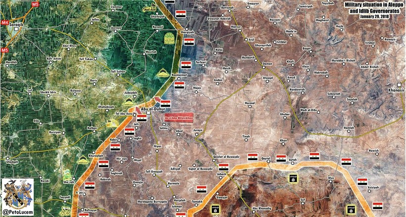 Các mũi tiến công của quân đội Syria trong khu vực Idlib - ảnh minh họa từ video SANA