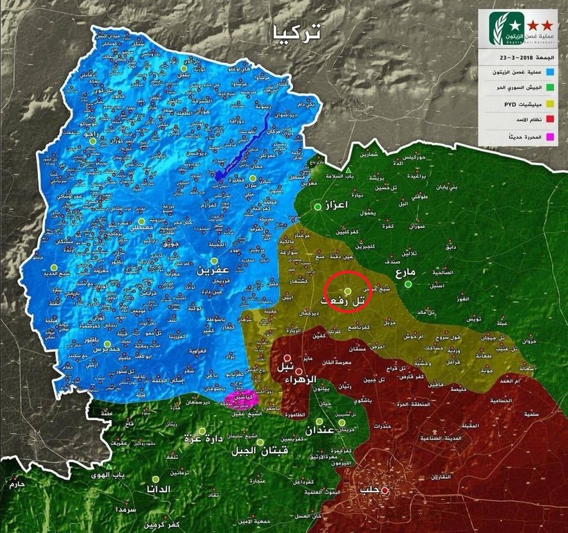 Tình hình chiến sự Afrin tính đến ngày 23.03.2018, ảnh South Front