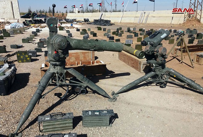Tổ hợp tên lửa chống tăng TOW do Mỹ sản xuất, được tìm thấy ở Homs.