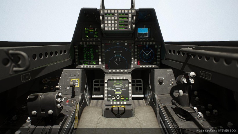 Buồng lái chiếc tiêm kích tàng hình F-22 Raptor. Buồng lái chiếc tiêm kích tàng hình F-22 Raptor.