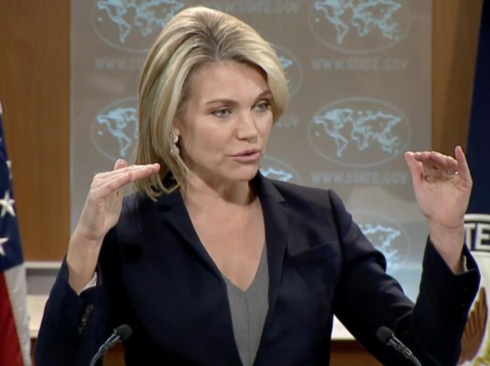 Người phát ngôn Bộ Ngoại giao Mỹ Heather Nauert. Ảnh: The Times of Israel