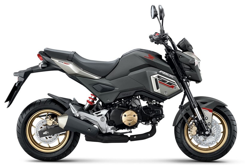 Honda MSX 125SF ABS 2017 có tùy chọn màu sơn đen/xám và đỏ trắng.