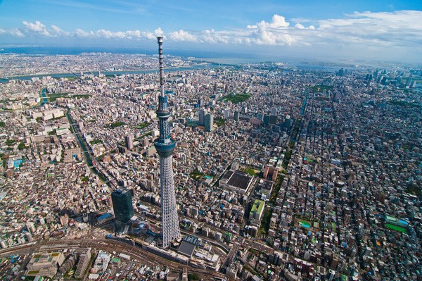 Tokyo Skytree hiện là tháp truyền hình cao nhất thế giới với độ cao 634m.