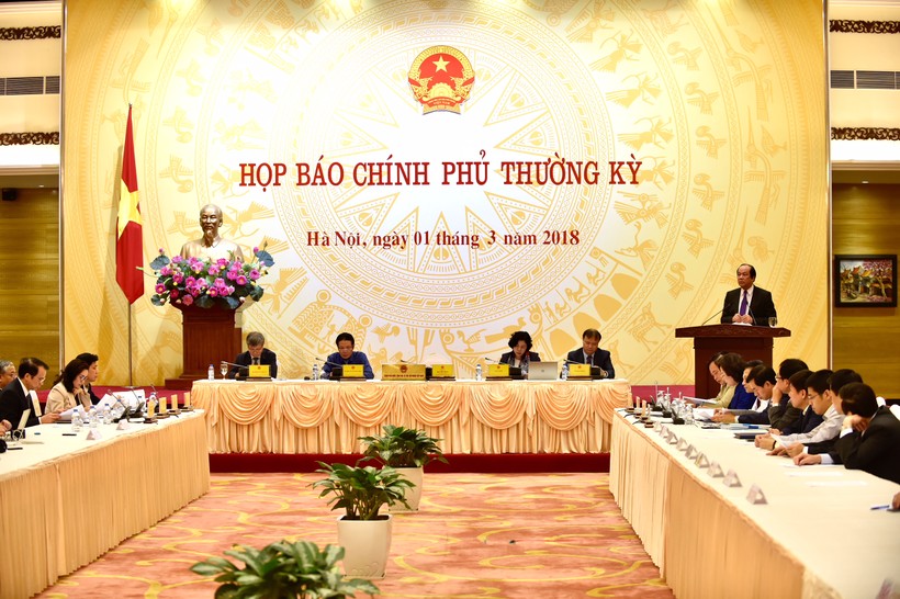 Họp báo Chính phủ thường kỳ tháng 2/2018 - Ảnh: VGP