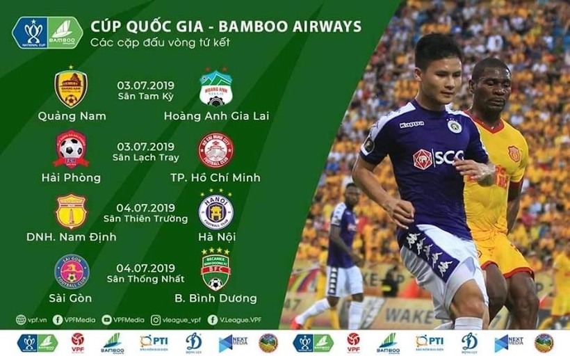 Các cặp đấu tứ kết Cúp quốc gia chỉ là việc nội bộ của các đội V.League 2019, các đội hạng Nhất đã rời cuộc chơi. (ảnh VFF)