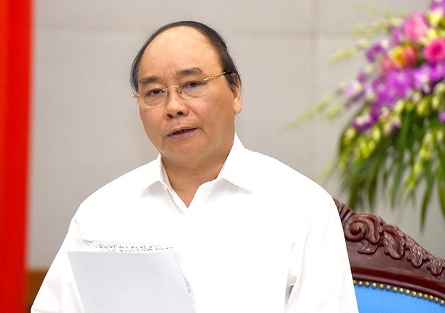Thủ tướng Nguyễn Xuân Phúc cho biết, trong phiên họp này, Chính phủ sẽ thảo luận về công tác xây dựng thể chế, văn bản quy định chi tiết thi hành các luật và các giải pháp phát triển kinh tế-xã hội. Ảnh: VGP/Quang Hiếu