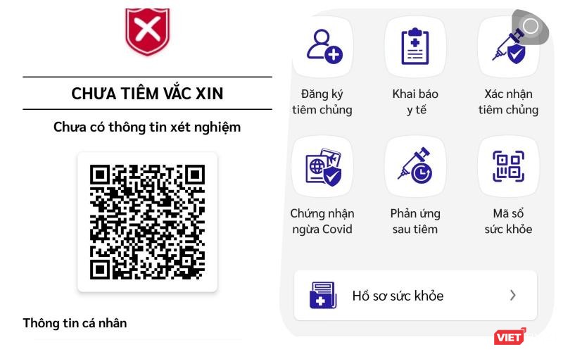 TP.HCM bắt đầu tiến hành cập nhật thông tin tiêm vaccine COVID-19 trên Hồ sơ sức khoẻ điện tử cho người dùng. Ảnh chụp màn hình