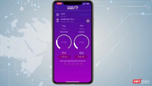 Ứng dụng i-Speed miễn phí dùng đo tốc độ truy cập internet Việt Nam.