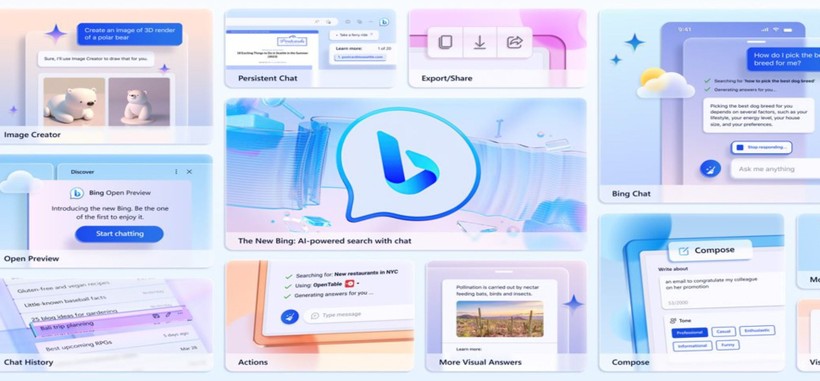 Microsoft cho biết, các tính năng được tích hợp AI của công cụ tìm kiếm Bing và trình duyệt Edge hiện đã có sẵn cho tất cả mọi người sử dụng.