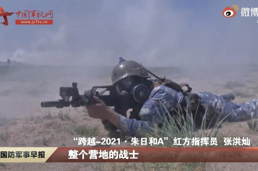 Hình ảnh trong cuộc tập trận tổ chức tại căn cứ Zhurihe được CCTV phát lại (Ảnh: Handout)