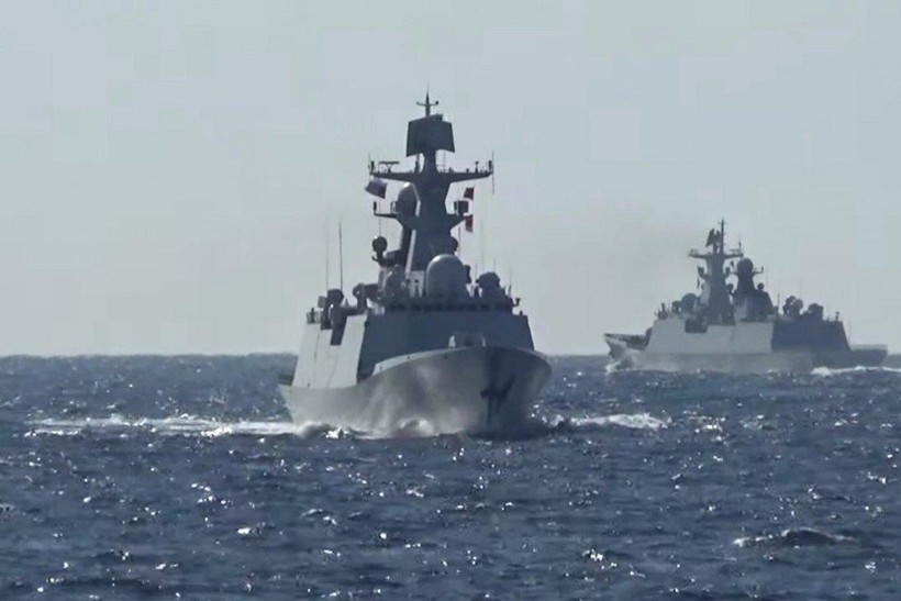 Các chiến hạm của Nga và Trung Quốc đã tham gia tuần tra chung Thái Bình Dương hồi tuần trước (Ảnh: Reuters)