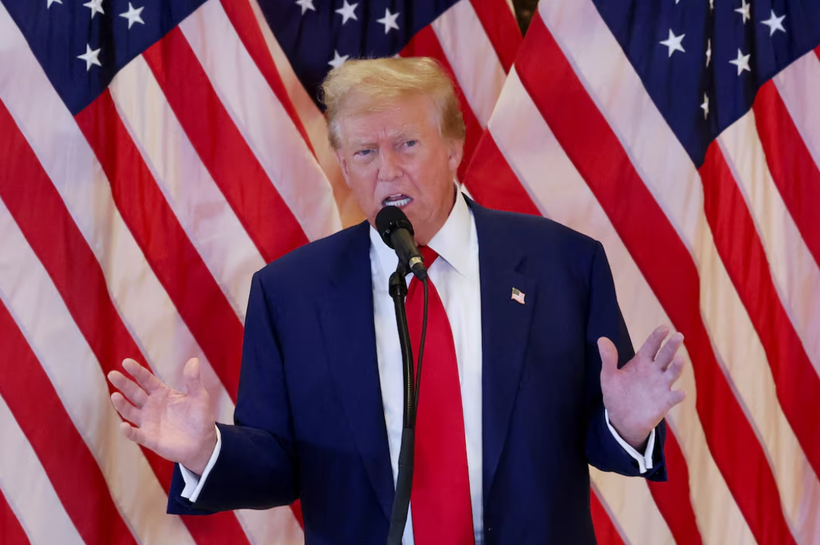 Ông Donald Trump trong cuộc họp báo tổ chức tại New York hôm 31/5 (Ảnh: Reuters)