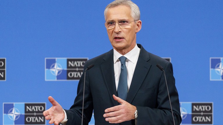 Tổng thư ký NATO Jens Stoltenberg phát biểu trong cuộc họp báo tại Trụ sở NATO ở Brussels vào ngày 14/6/2024 (Ảnh: Getty)