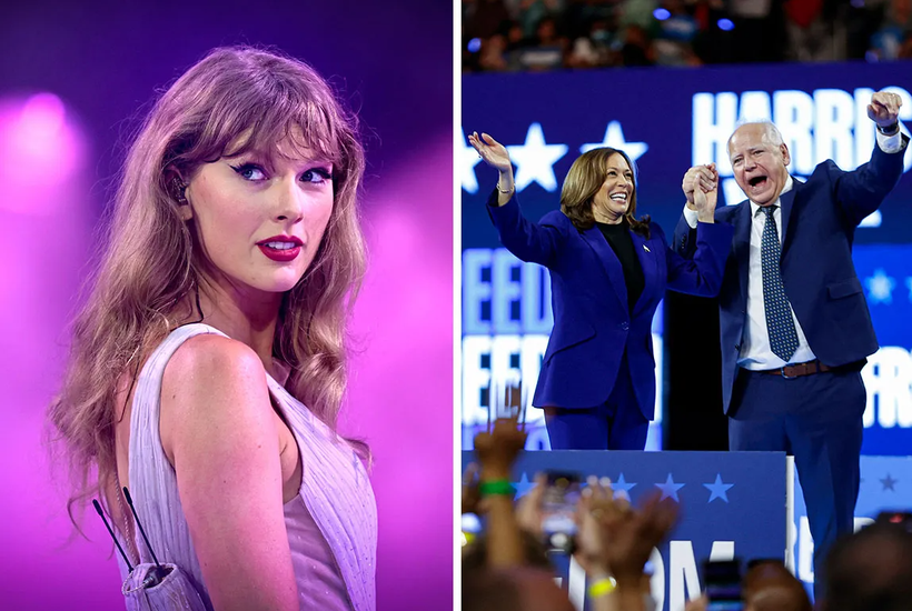 Ngôi sao nhạc pop Taylor Swift ủng hộ bà Kamala Harris có gây tác động tới kết quả bầu cử tổng thống Mỹ? (Ảnh: Time)