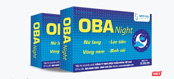 Thực phẩm bảo vệ sức khỏe OBA NIGHT (Ảnh chụp màn hình trên website). 