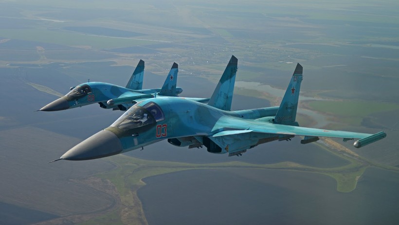 Không quân vũ trụ Nga tập phản kích không kích giả định quy mô lớn ở Moscow (ảnh minh họa, chiến cơ Su-34)