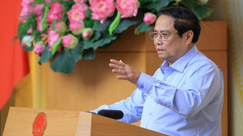 Thủ tướng Phạm Minh Chính cam kết Chính phủ luôn tạo mọi điều kiện cho doanh nghiệp phát triển. (Ảnh:VGP/Nhật Bắc)