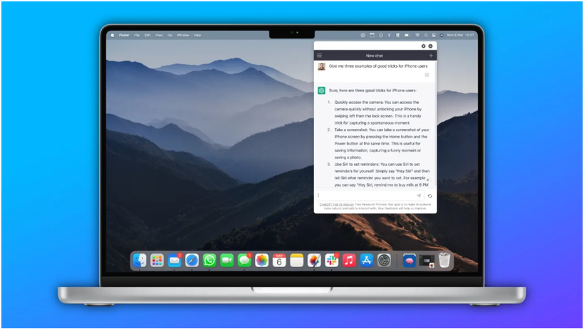 Truy cập ChatGPT trên Thiết bị Apple bằng MacGPT và watchGPT (Ảnh: Gizmochina)