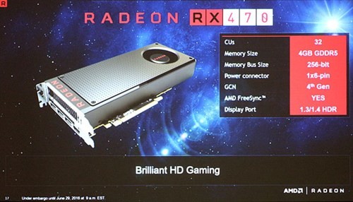 Thông số kỹ thuật của Radeon RX 470.