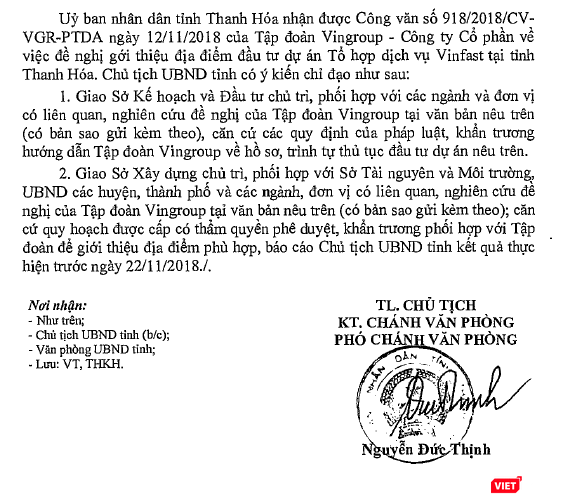 Một phần nội dung công văn vừa được UBND tỉnh Thanh Hóa công bố (Nguồn: thanhhoa.gov.vn)