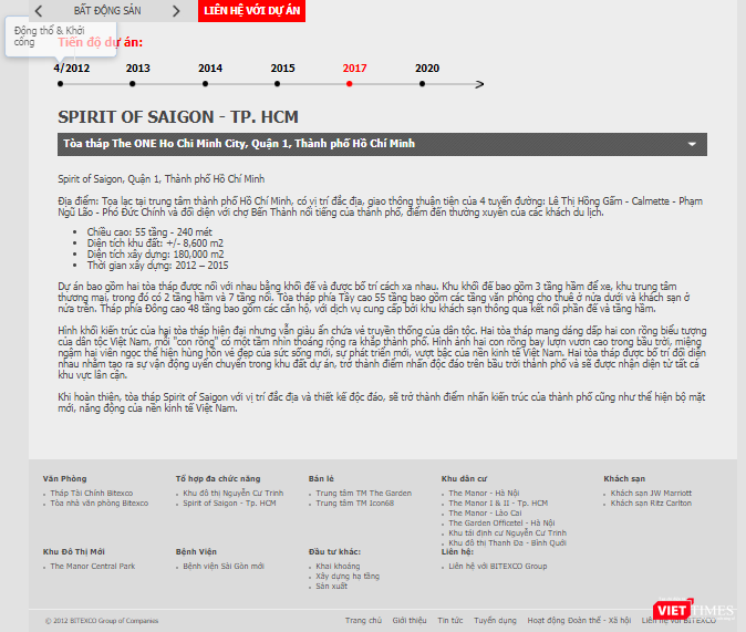 Phần giới thiệu về dự án Spirit of Saigon của Bitexco (bitexco.com.vn) Phần giới thiệu về dự án Spirit of Saigon của Bitexco (bitexco.com.vn)