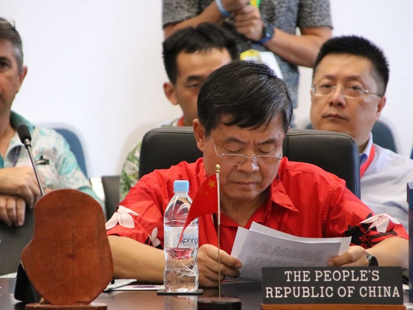 Ông Đỗ Khởi Văn, Trưởng đoàn đại biểu Trung Quốc phát biểu