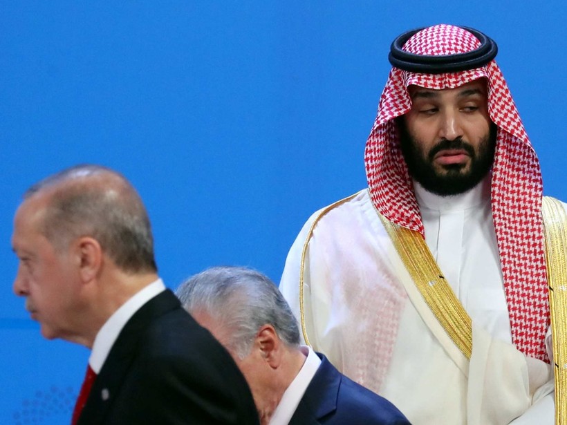 Thái tử Ả rập Xê-út Mohammed bin Salman và Tổng thống Thổ Nhĩ Kỳ Erdogan.